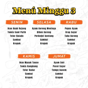 PAKET CATERING 5 HARI MINGGU 3  TAMAN GRIYA