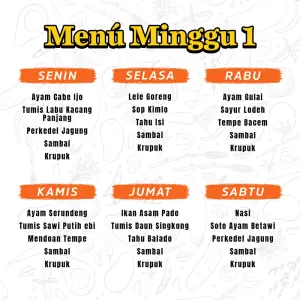 PAKET CATERING 5 HARI MINGGU 1 TAMAN GRIYA