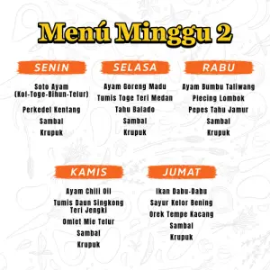 PAKET CATERING 5 HARI MINGGU 2  TAMAN GRIYA