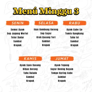 PAKET CATERING 5 HARI MINGGU 3  TAMAN GRIYA