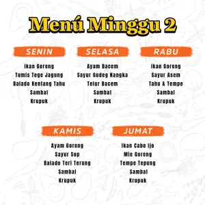 PAKET CATERING 5 HARI MINGGU 2  TAMAN GRIYA