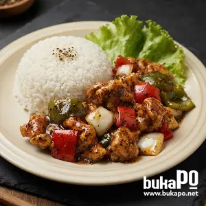 SAPI LADA HITAM PLUS NASI Saranghae Kuliner