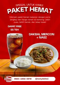 DAKBAL MERCON PLUS NASI DAN ES TEH Tasty Dakbal