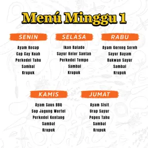 PAKET CATERING 5 HARI MINGGU 1 TAMAN GRIYA