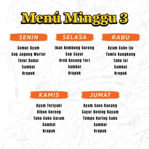 PAKET CATERING 5 HARI MINGGU 3  TAMAN GRIYA