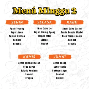 PAKET CATERING 5 HARI MINGGU 2  TAMAN GRIYA