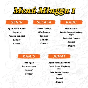 [Taman Griya] PAKET CATERING 5 HARI MINGGU 1