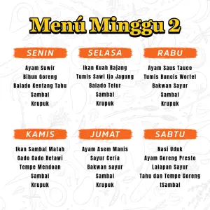 PAKET CATERING 5 HARI MINGGU 2  TAMAN GRIYA