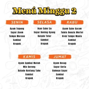 PAKET CATERING 5 HARI MINGGU 2  TAMAN GRIYA