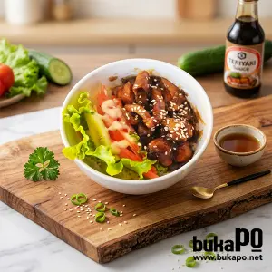 CHICKEN TERIYAKI RICE BOWL SAUS TONKATSU Dapoer Lurin