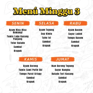 PAKET CATERING 5 HARI MINGGU 3  TAMAN GRIYA